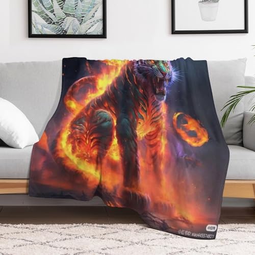 Couvertures en tigre 100% flannel plaid de lit 130x150cm