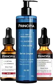 PRINCIPIA, Kit Gel de Limpeza Facial GL-02 + Mix-03 + Retinol