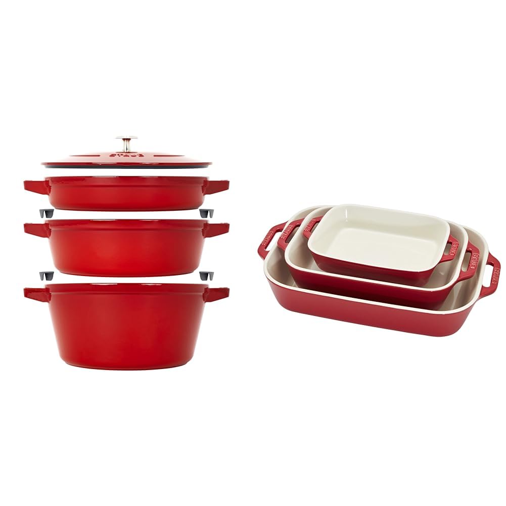 D★さん専用　STAUB　6枚セット　　　【新品未使用】 Amazon.com: STAUB Cast Iron Set 4-pc, Stackable Space-Saving