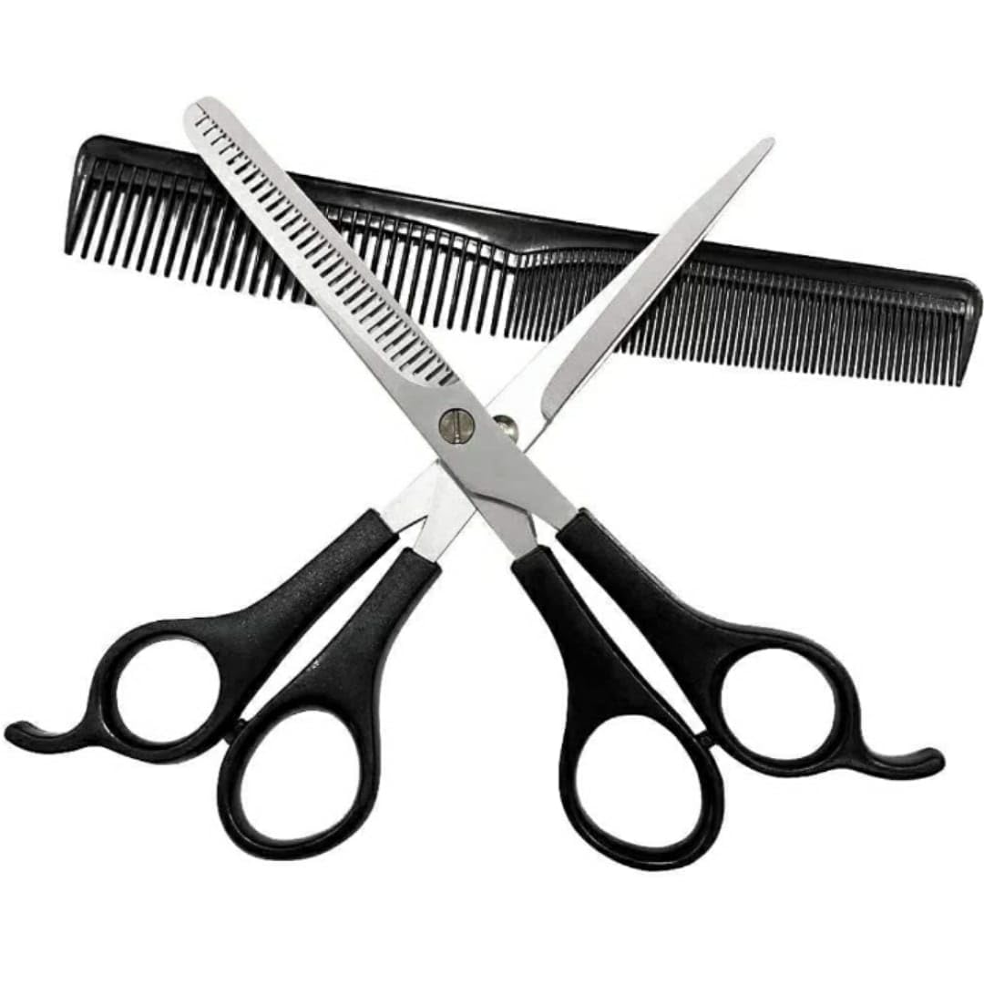 Hair Cutting Set with 6.6 Inch Professional Scissors & Thinning Shears | Stainless Steel Haircut Kit for Men & Women | Salon Barber Hair Cutting Tools for Beginners & Home Use-image-10
