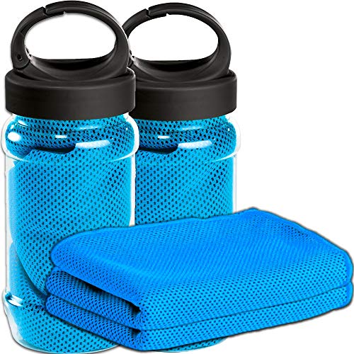 Kit 2x Toalha Esportiva Gelada Refrescante TopGet Azul Claro