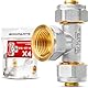 BOOPARTS - 4 Stück Schraubfitting T-Stück 16 mm x 1/2 IG x 16 mm (DN15-15-21) Messing - Innengewinde-T-Verbinder für Mehrschichtverbundrohr - Rohrfitting für Sanitär-, Heizungs-