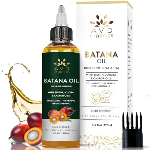 Image of AVD ORGANICS Batana Oil for Hair Growth 4.05 fl oz | Dr Sebi Organic Raw Batana Oil from Honduras | 100% Pure & Natural for thicker & stronger Hair | Ideal for Men & Women | 120ML
