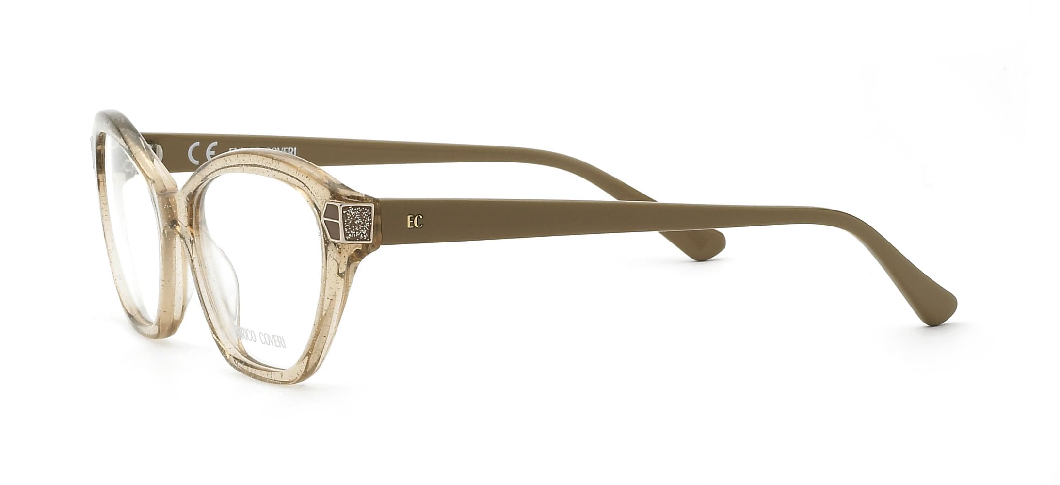 Enrico Coveri Okulary korekcyjne ECV144 damskie oprawki, Brązowy