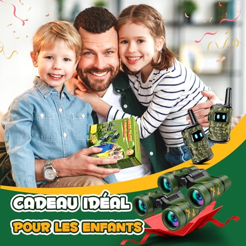 Dislocati Jouet Exterieur Enfant 3-9 Ans Garçon Fille, Talkie Walkie et Jumelles Enfants Cadeau Noel Enfant Garcon Jeu Exterieur Walkie Talkie Kit Exploration – vue 7