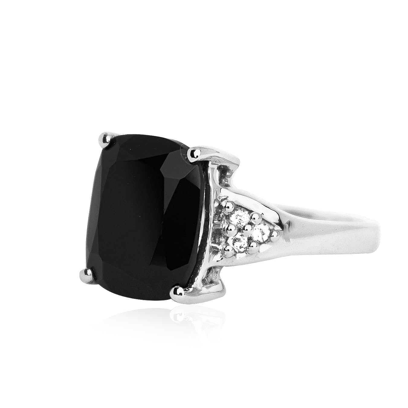 HIFLYER JEWELS Genuine Black Spinel Ring White Topaz Dainty Jewelry 925 Solid Sterling Silver Boho Ring Statement Ring Black Spinel Jewelry Cute Ring HFR0047 (10) (B09BVV5348) Amazon Price History, Amazon Price Tracker