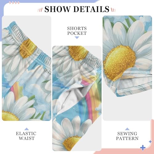 Pajama Bottoms, Pajamas Long Pant Daisy Flower and Rainbow Lounge Wear Casual Sleep Pants Soft Pjs Sleepwear4