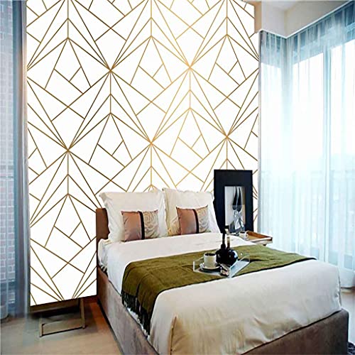 Poster géant mural 3D design dorée pour salon moderne - 5