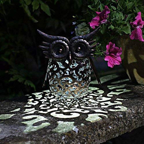 Garden Mile Solar Powered Light Up Owl With LED Lights