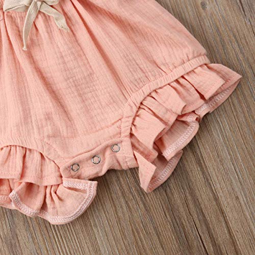 image for ITFABS Newborn Baby Girl Romper Bodysuits Cotton Flutter Sleeve One-pi