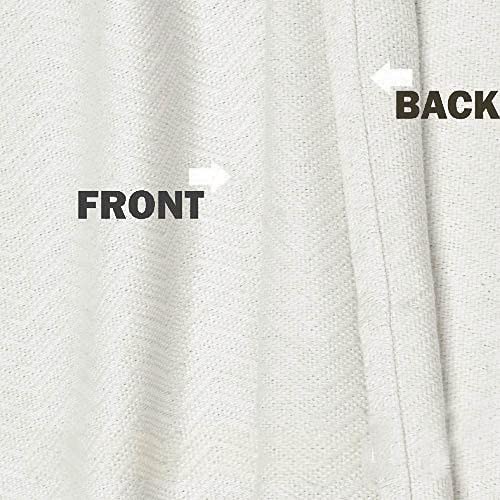 Image of LINENWALAS Textured Cotton Solid Herring Bone Weave Heavy Drapes Curtains with Elegant Back Tabs for Doors (4.5x5ft, White)
