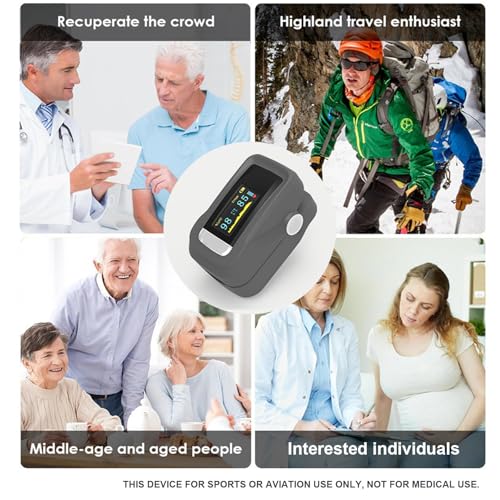 Pulse Oximeter with Alarm, Customizable Alarm Values, Pulse Oximeter with Beep-Beep Audible Alarm, Spo2 Pulse Oximeter, Oxymeter Oximetro with Battery and lanyard (Grey - Image 3