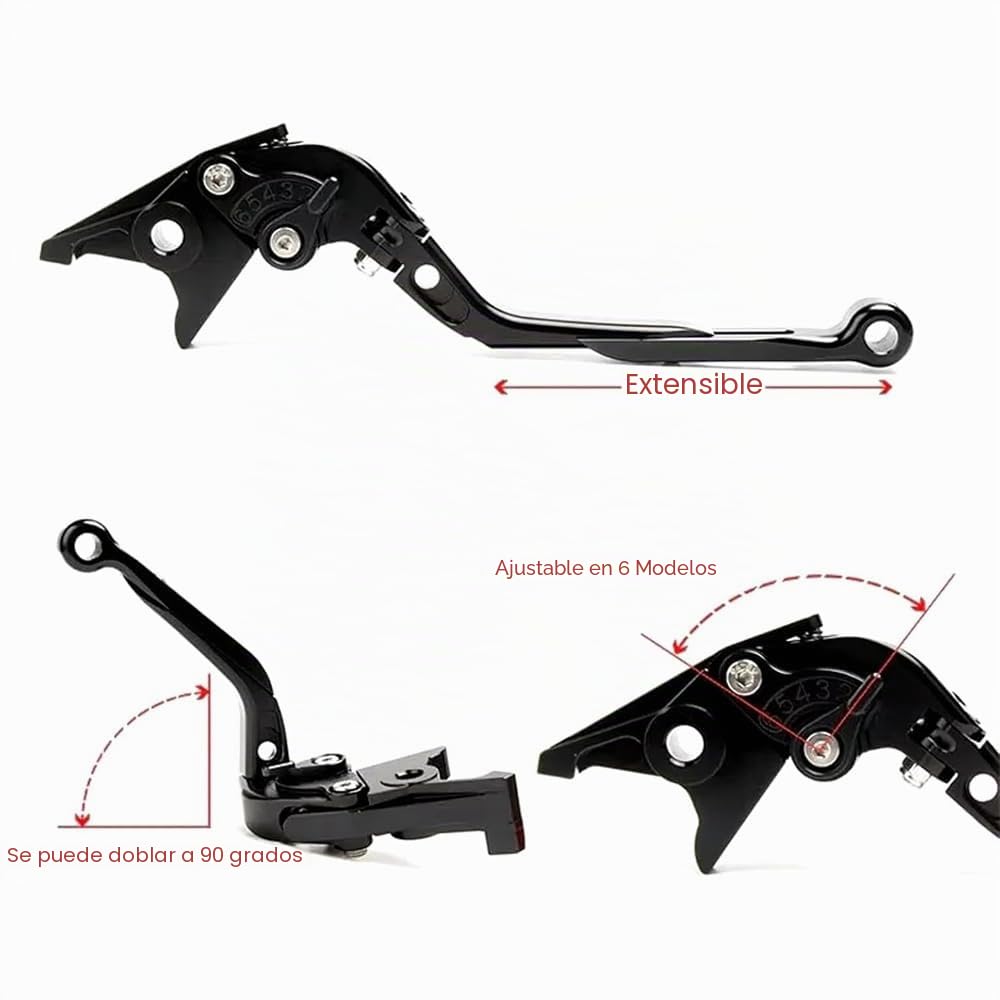 Compatibilidad con Z900 Z 900 2025 Manejo ajustable CNC de motocicleta Palanca de freno Palanca de embrague Manejo plegable extensible z900 (Verde)