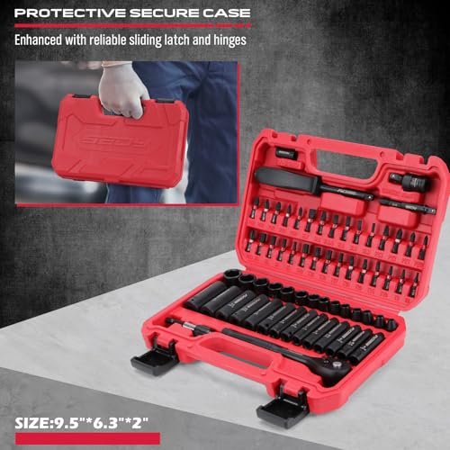 64-Piece 1/4 Inch Impact Socket Set