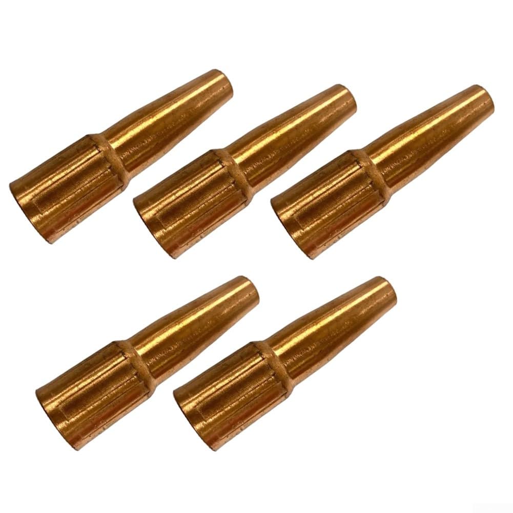 23T37 MIG - Set di 5 ugelli per saldatura a forma di cono in rame per la schermatura della guida dei gas, adatti per modelli di torce stile #2-4, accessori per saldatura industriale