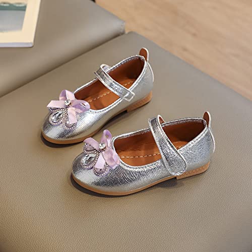 Fashion Summer Children Sandals Girls Casual Shoes Flat Bottom Lightweight Rhinestone Crystal (Silver, 10.5 Toddler)3