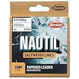 Berkley Nautil Surfmonofilament Tapered Fishing Line, Clear, 0.18 mm-0.54 mm | 2 kg-15 kg | 5 x 15 m