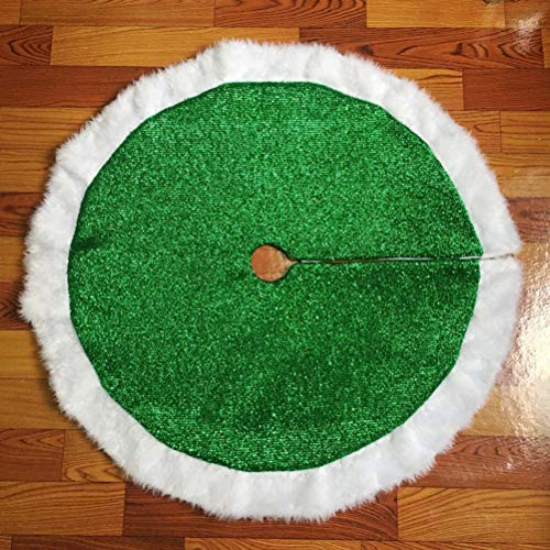 2Pcs Green Christmas Tree Skirt Holiday Tree Ornaments Decoration Xmas Tree Mat Cover Home Party Decor (125Cm) Christmas Decorations #TOP1