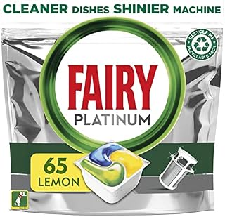 Fairy Platinum All in One Dishwasher Tablets, Lemon, 65 Tablets
