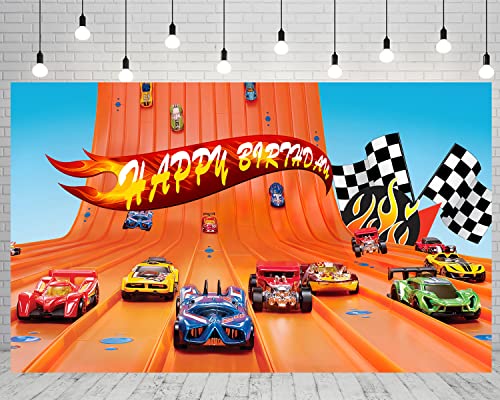 Hot Wheels Backdrops for Birthday Party Decorations Supplies Red Car Photo Background for Cake Table Decorations Hot Wheels