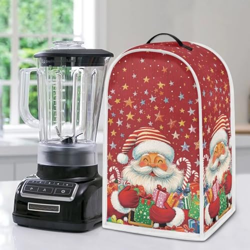 Image of Father Christmas Blender Cover Kitchen Appliance Dust Covers with Top Handle and Pocket Coffee Maker Appliance Covers Food Processor Cover for Christmas Kitchen Appliance Decor