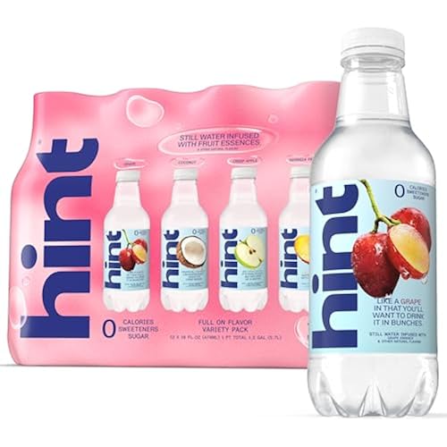 Hint Flavored Water Zero Sugar 0 Calories - Full On Flavor Variety, 12 pack