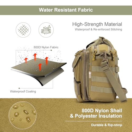 Stypos Tactical Messenger Bag, 14 Inch Tactical Briefcase for Man Military Laptop Bag Messenger Shoulder Bag, Includes a Flag