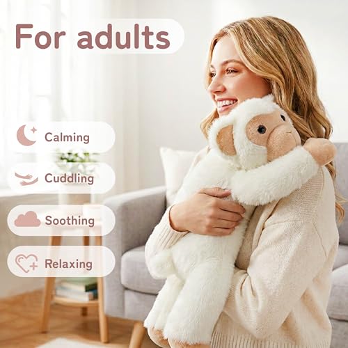 Image of Niuniu Daddy 3.3 lbs 20 inch Weighted Monkey Stuffed Animals for Kids & Adults, Soft Sensory Comfort Plush Toy for Sleeping, Cute Lying Lap Pad Pillow for Huggable Gift