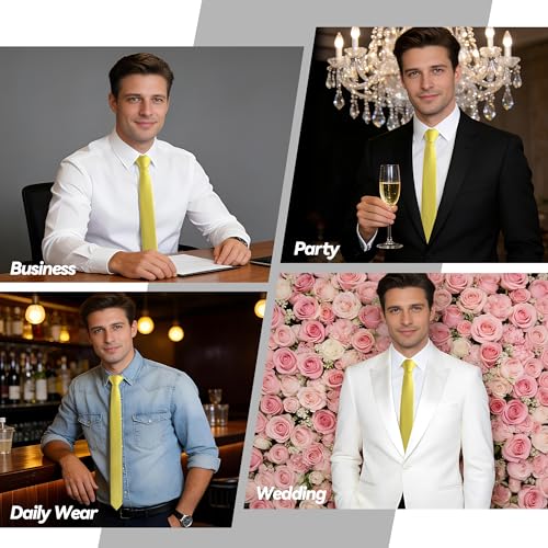 Image of Skinny Tie Men Women 2 inch (5CM) Slim Necktie Solid Thin Ties Formal