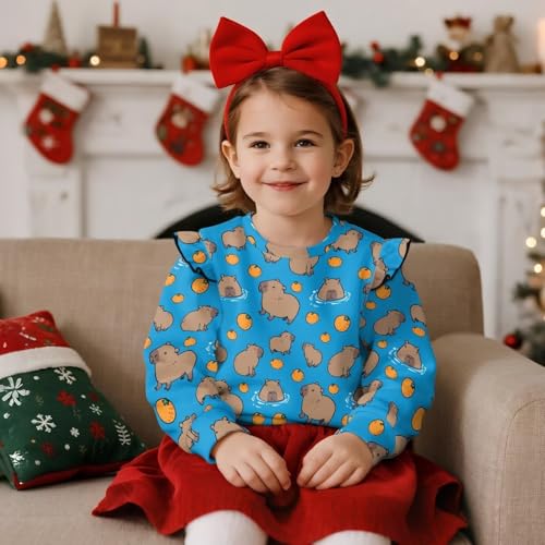 Girls Crew Neck Sweatshirts Casual Long Sleeve Pullover Sweatshirts Tops Fall Home School Outfits for Kids3