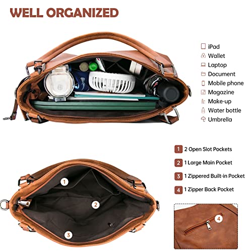 Bolso tote vegano grande para mujer con capacidad amplia miniatura 5