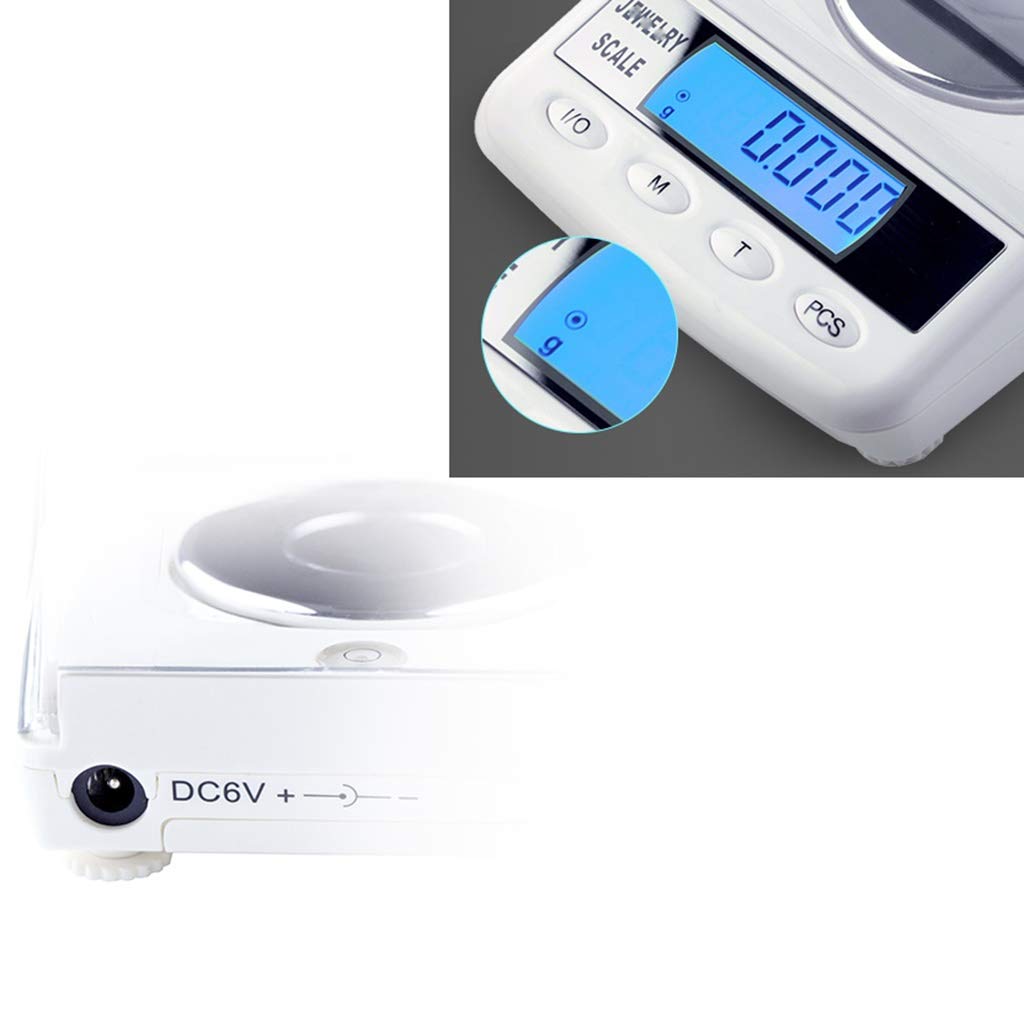 Báscula de gramos portátil, Mini báscula de joyería de 50 g/0,001 g, báscula digital de alta precisión, pantalla LCD, función de tara, balanza electrónica
