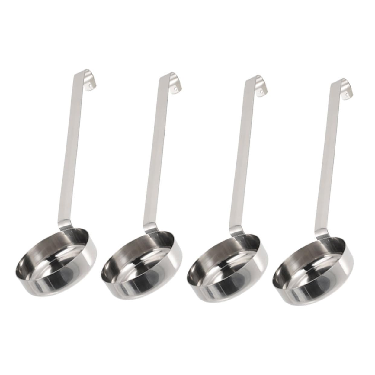 Mikinona 4 Pcs Stainless Steel Ladle Versatile Sauce Spoon for Spreading Pizza Sauce Serving Soups High Capacity Kitchen Cooking Utensils for Home Restaurant Use