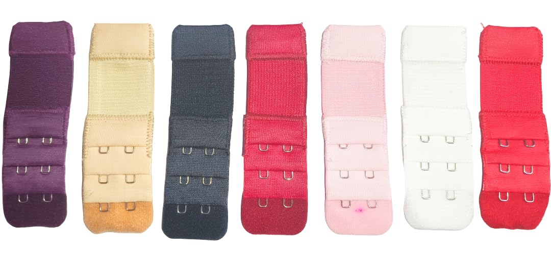 Bra Extension Straps, Multicolour, 7 Pack, White Black Skin Pink Maroon Red Wine