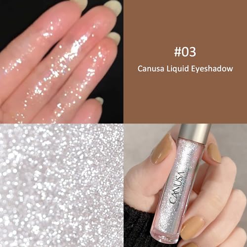 Canusa Liquid Glitter Eyeshadow & glitter eyeshadow that shimmers like shattered glass in every angle /2g/0.07 Fl Oz (Silver / 03) - Image 3