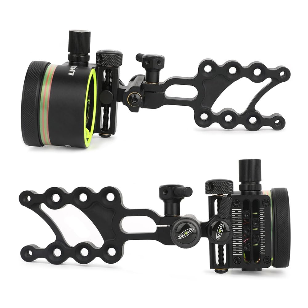 SHARROW Tiro al Arco Visor de Arco Compuesto 5 Pin Bow Sight Miras para Arcos Compuestos Micro Ajustable Aleación de Aluminio Vista con Lente 4X 6X 8X