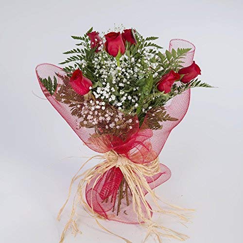 Ramo de 6 rosas rojas naturales FLORES FRESCAS-Entrega en 24 horas