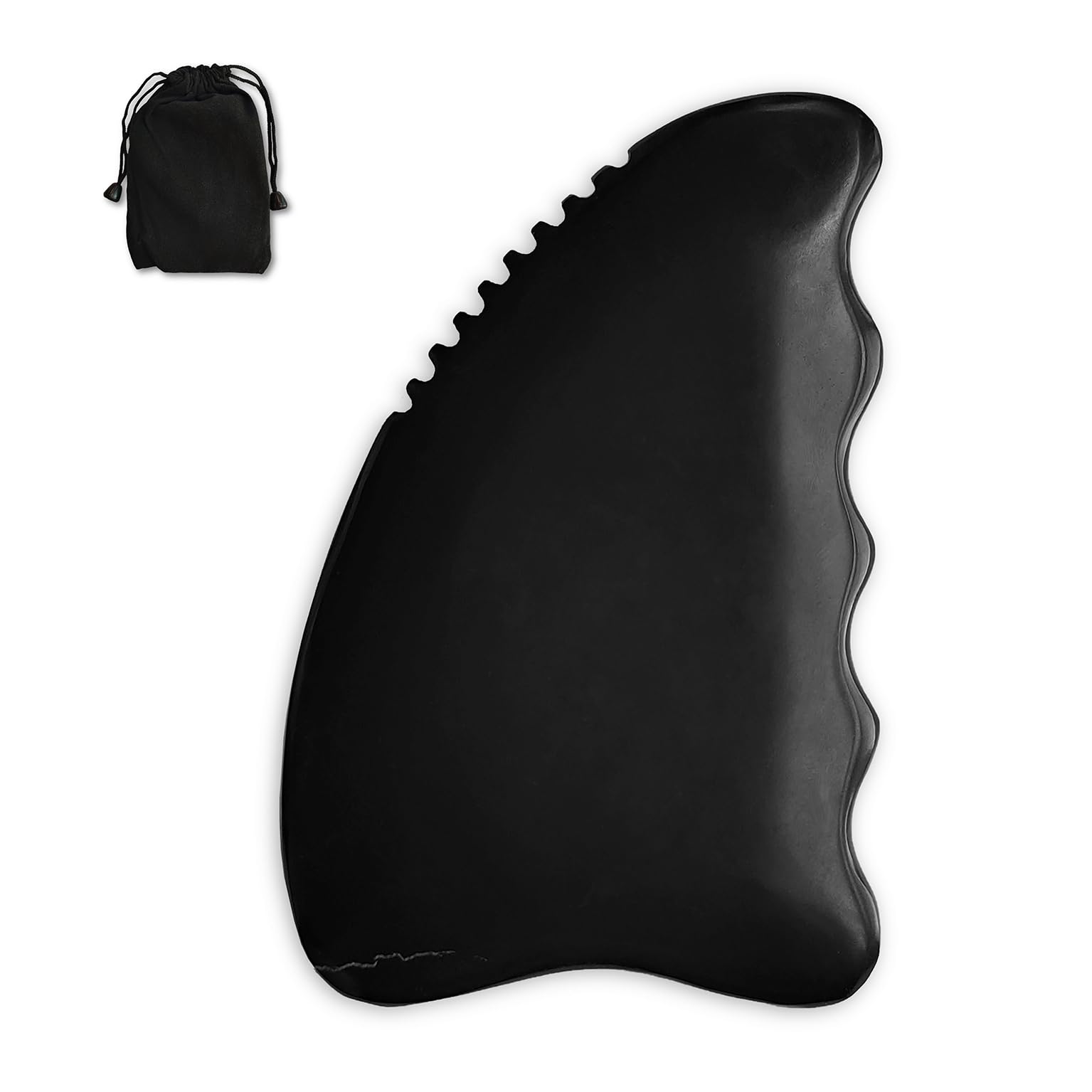 QMARKBian Stone Gua Sha Scraping Massage Tool, Facial Body Massage Tools, Natural Beauty Anti-Aging Skin Care Tool, 3D GuaSha Stone with Ridges