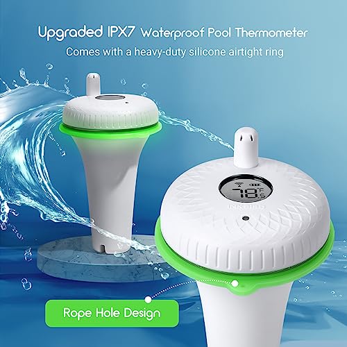 Inkbird Ibs-P02R Floating Pool Thermometer Set, Wireless Pool Thermometer With Indoor Temperature Humidity Monitor, Ipx7 Waterproof, For Swimming Pools, Hot Tubs, Small Ponds, Aquariums #TOP4