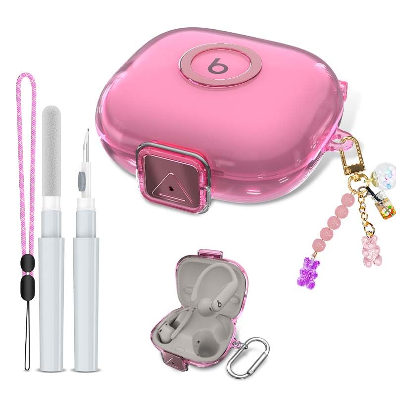 [Bloqueo seguro] para Powerbeats Pro 2 (2025), funda protectora transparente de TPU suave a prueba de golpes, compatible con auriculares Beats Powerbeats Pro 2, accesorios con kit de limpieza y