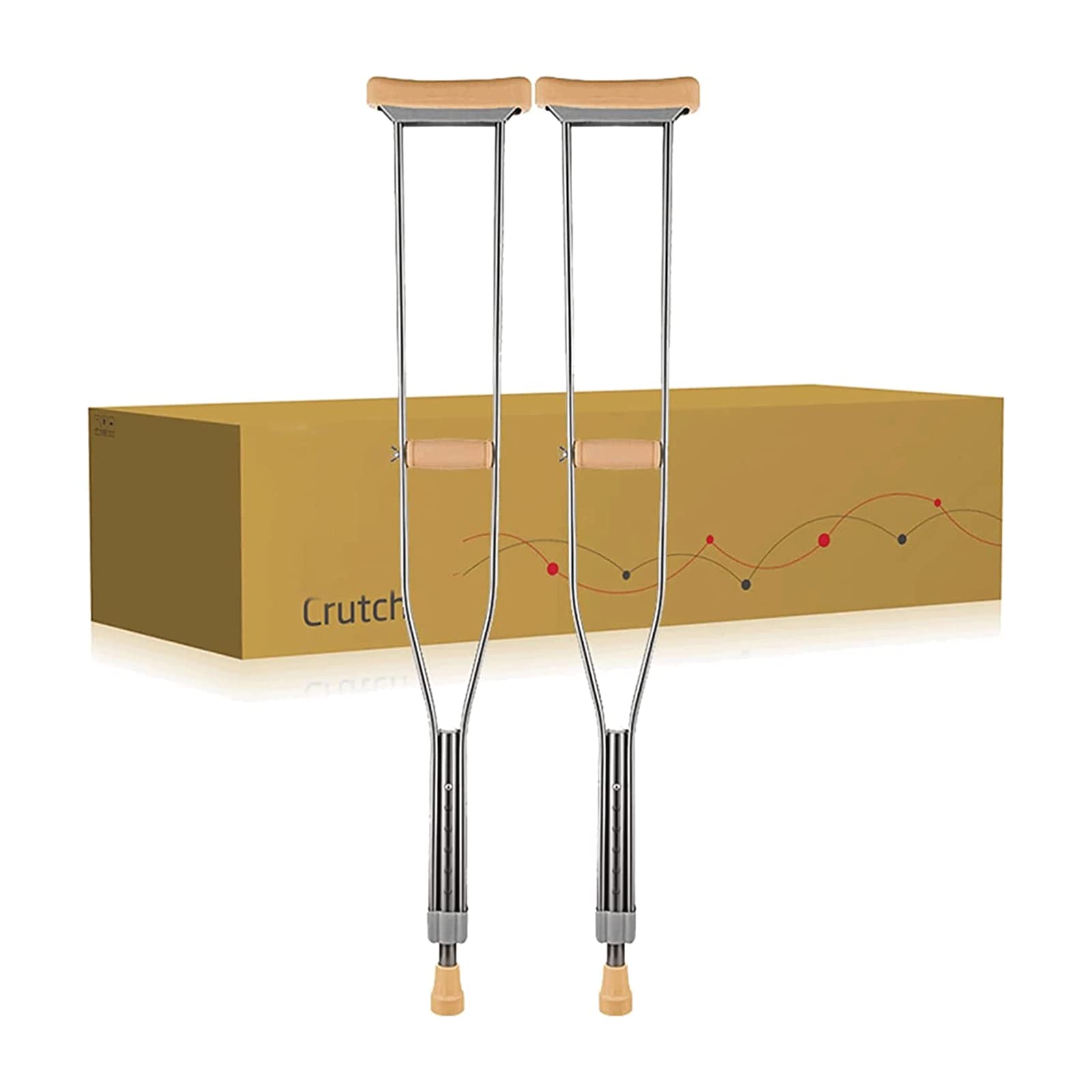 PAASHE 2 uds muletas de Aluminio bastón para Caminar para Hombre y Mujer con Amortiguador de Resorte para Caminar Bastones Ajustables en Altura