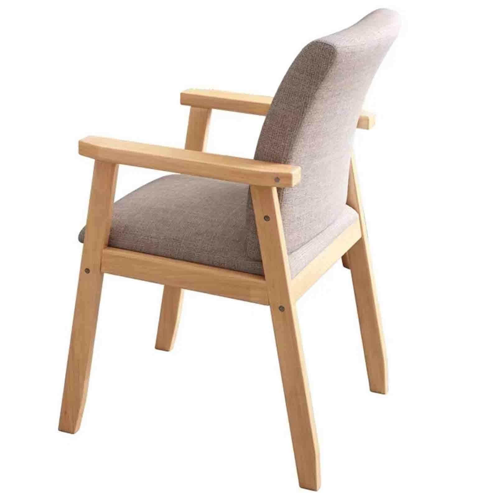 Solid Wood Ergonomic Armchair Children's Study Chair Modern Simple Office Chair Leisure Chair Sturdy and Durable Sitting Comfort Safety and Environmental Protection Strong Support (Color : Log Colour