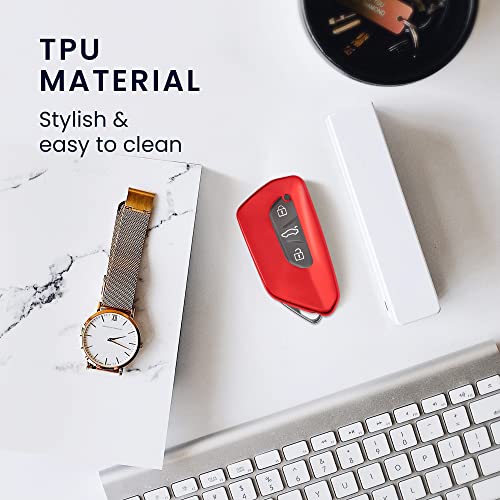 Kwmobile TPU Autosleutelhoes voor VW Golf 8 - Hoogglans Rood - Afbeelding 5