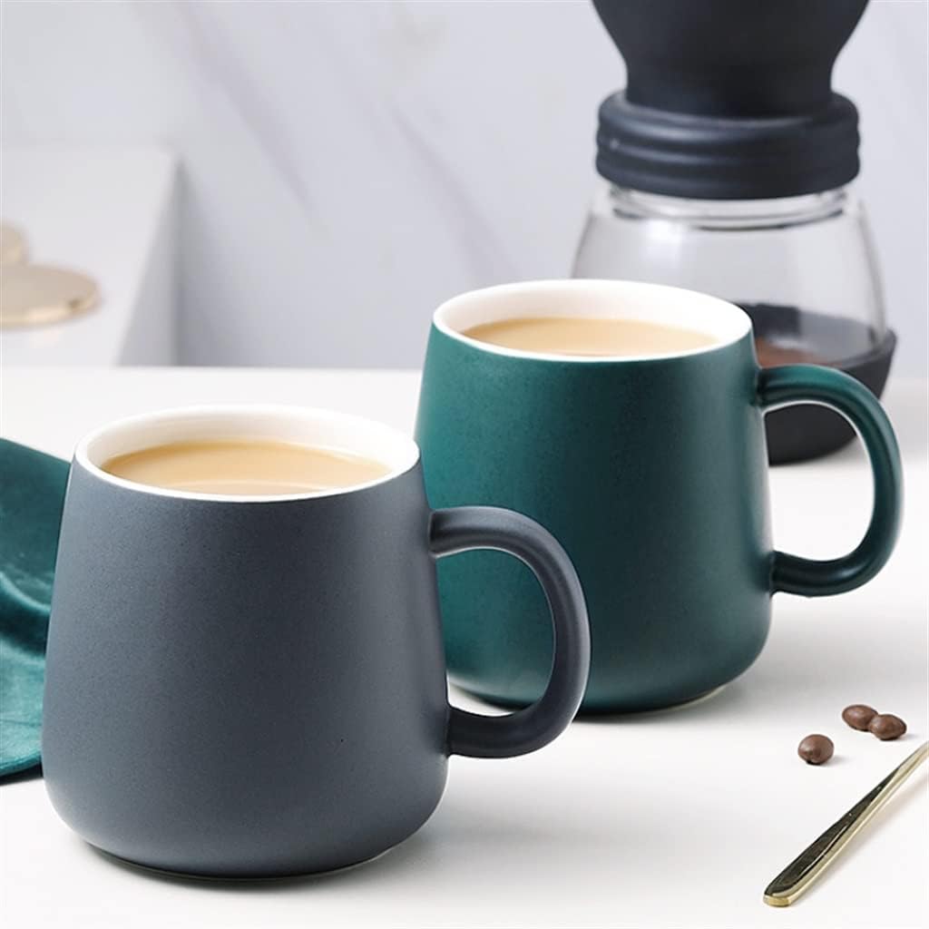 Nordic Coffee Mug Ceramic Water Cups Simple Porcelain Tea Mugs Breakfast Milk Juice Pottery Cup Household Office(Gray)