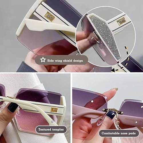 Sunglasses for Women Large Frames,Square Oversized Sunglasses,Gradient Sunglasses (Grey Pink)3