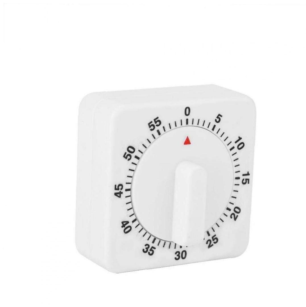 Casecover White 1Pc Kitchen Craft Wind Up Timer 1Hr/60Min Alarm Mechanical Timer,Square Kitchen Timer Manual Timer Mechanical Reminder Food Preparation