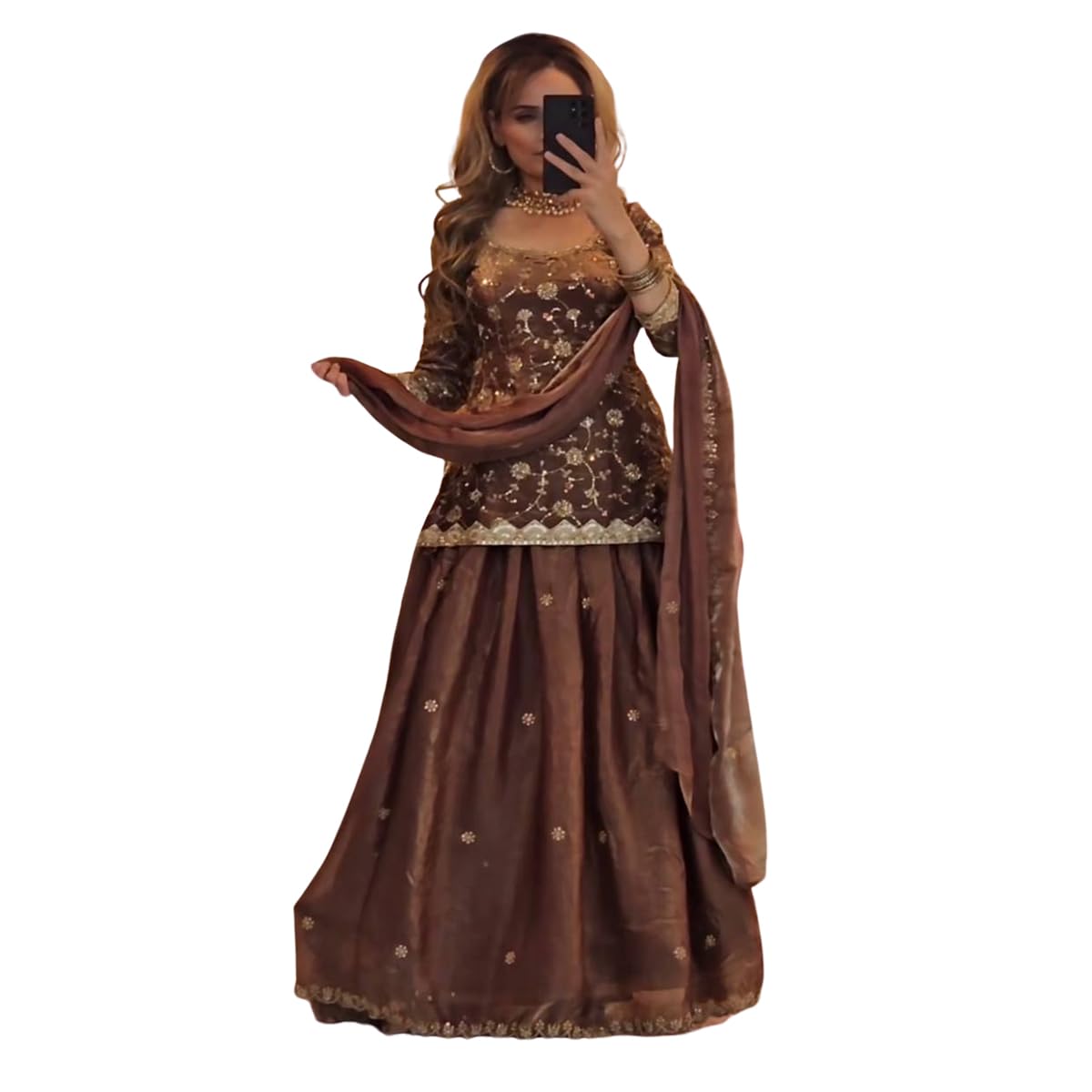 jinimart WOMEN'S Pure Silk FullStichedsalwar LEHENGA suit Designer SAnarkaliStitchedSuit Fully Stitched Suit for Women S SF251234-XXL SIZE Pink XXL-picture-27