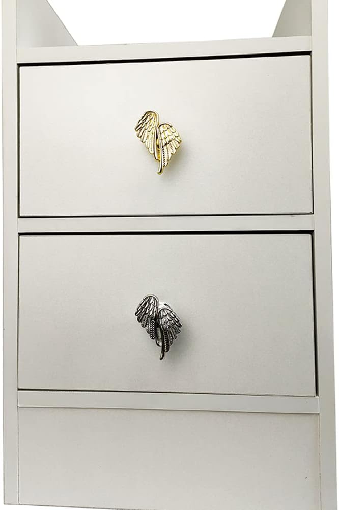 6pcs Wings Cabinet Knobs Angel Drawer Knobs and Pulls Set Dresser Knobs Zinc Alloy Door Knobs Closet Handles Pull Wardrobe Cupboard Furniture Hardware for Kitchen Bathroom Home Bronze