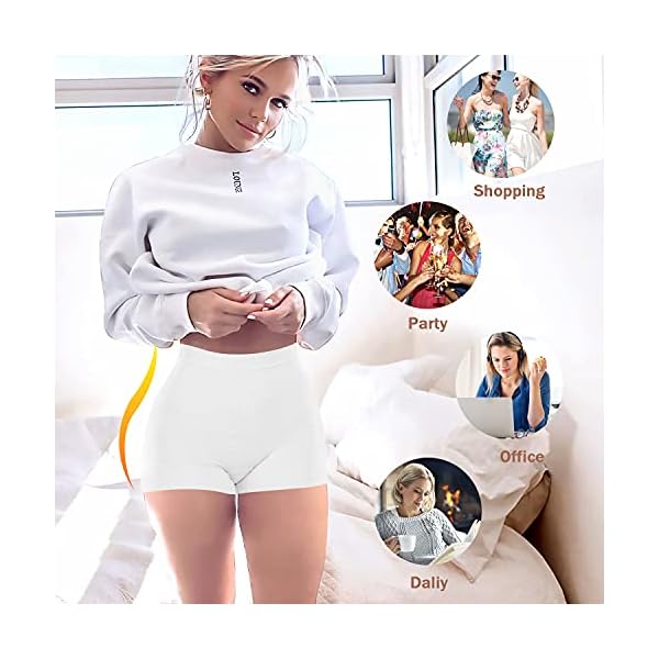 Slip Shorts for Women Under Dress Tummy Control Shapewear Underwear Seamless Shaping Boyshorts Panties (#2 Slimming White,M)