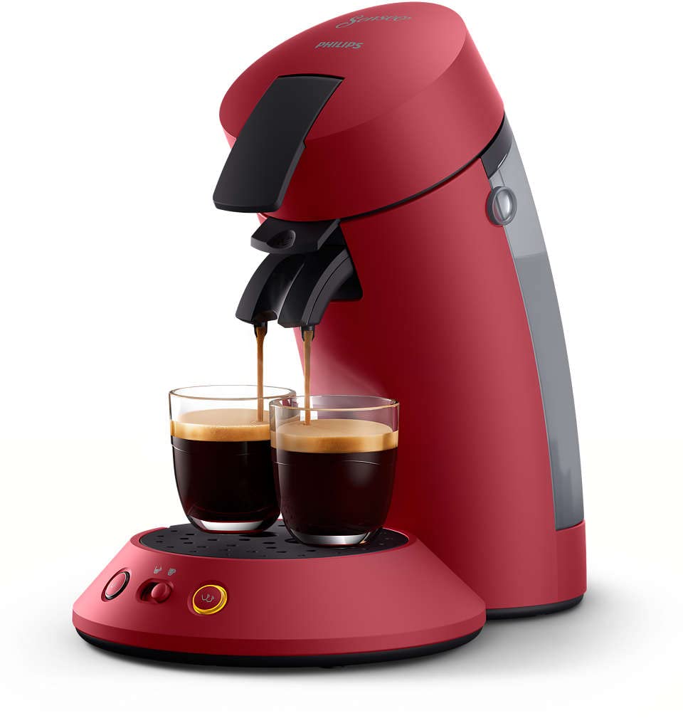 SENSEO Original Plus Coffee Pod Maker, Intensity Selector, Crema Plus, Aroma Booster Technology, Green Product, Intense Red (CSA210/91)